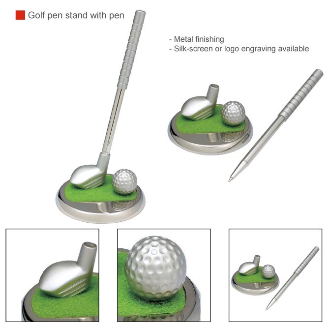 Golf pen stand with pen