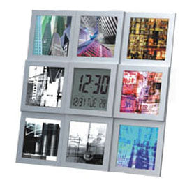 LCD clock with photo frame