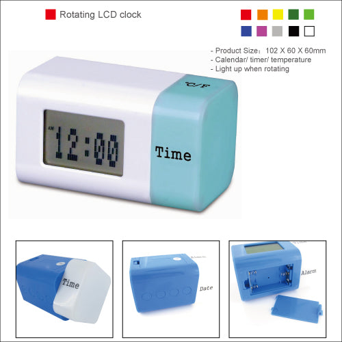 Rotating LCD clock