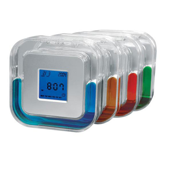 Rotating LCD clock with oil frame case