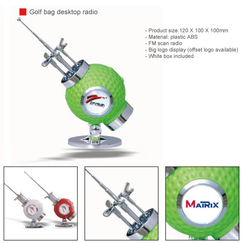 Golf bag desktop radio