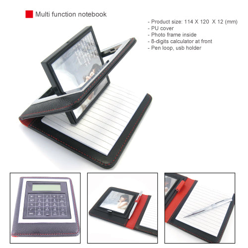 Multi function notebook with calculator