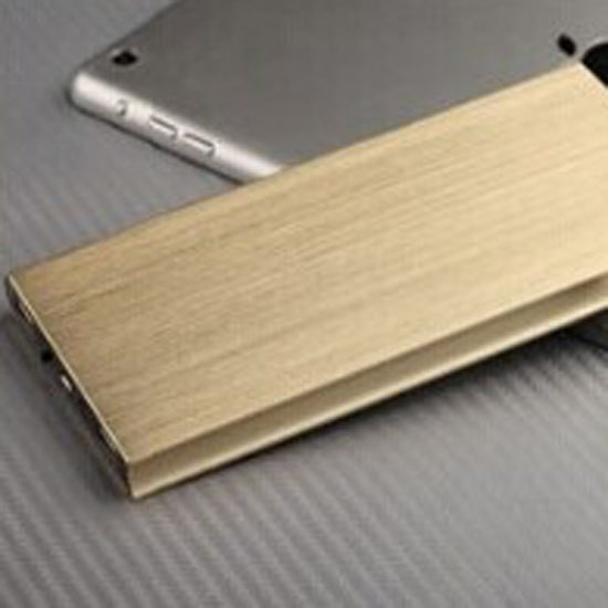 Ultra thin metallic power bank 2-USB output (8000mAh)