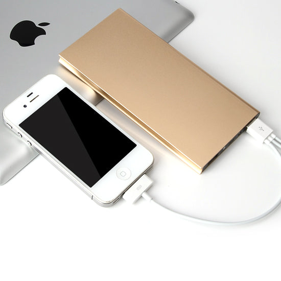 Ultra thin metallic power bank 2-USB output (8000mAh)