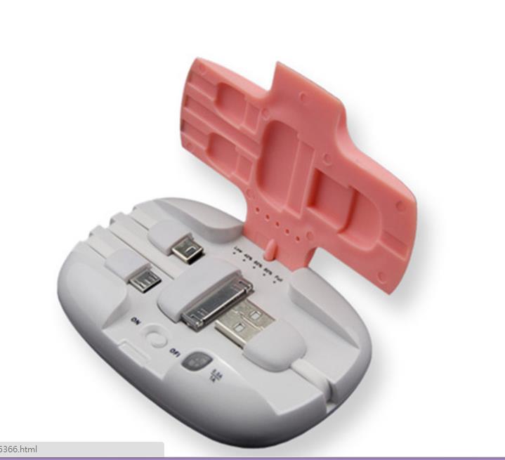 USB Portable power bank with inside cable 4000mah