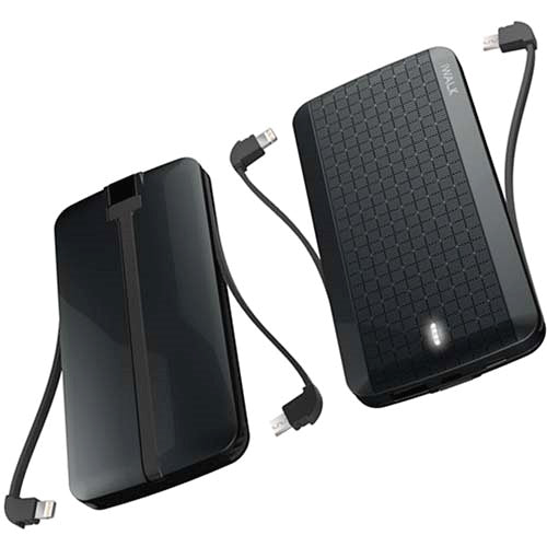 Ultra Slim Power Bank 8000mAh with Built in Cables