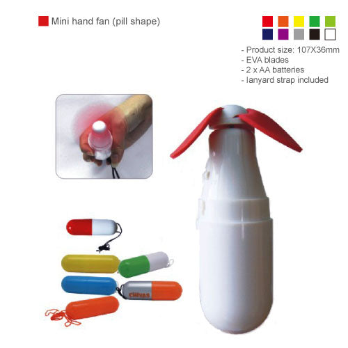 Pill shape mini battery handy fan