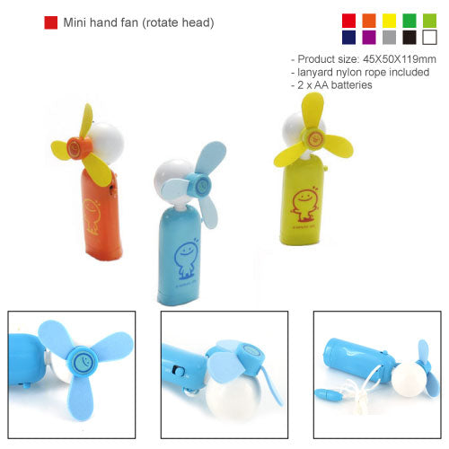 Rotate head Mini battery handy fan