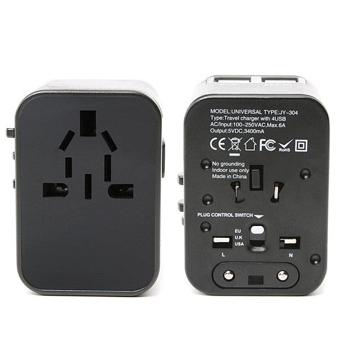 Universal Travel Adaptor with 4 USB Charging Ports