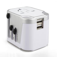 Worldwide Travel Adapter with EU/US/AU/UK Plug Dual USB Charger