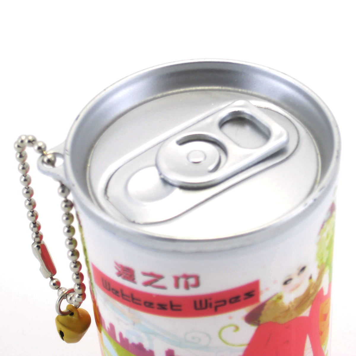 Mini wet tissue with ball chain