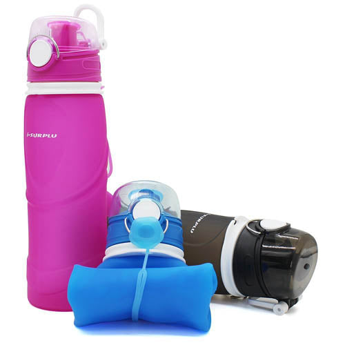 Collapsible water bottle with filter 750ml