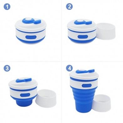 Foldable Portable Silicone Travel Mug 350ml