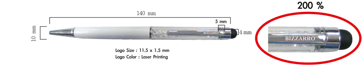 Metal touch pen with crystal for smartphone