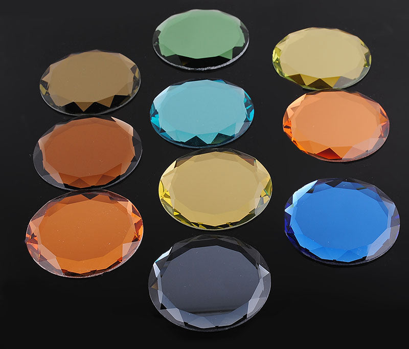 Round shape crystal pocket mirror