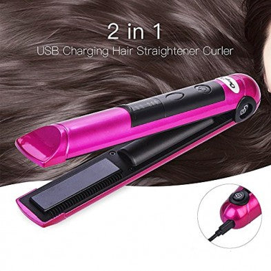 Portable wireless Hair Straightener Rechargeable with Power Bank