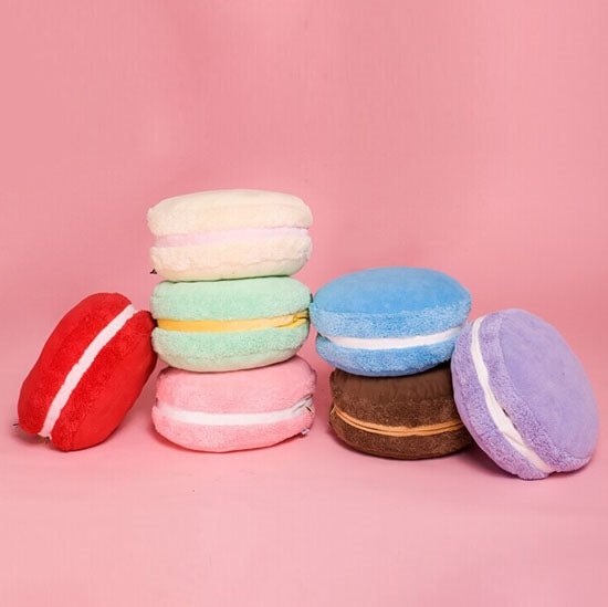 Macaron plush hand warmer cushion