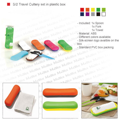 S/2 Travel Cultery set in plastic box