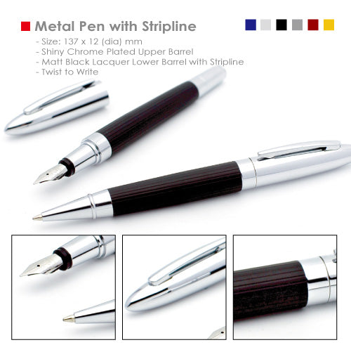 corporate metal pen with stripline