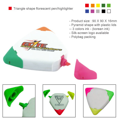 Triangle shape florescent pen/highlighter