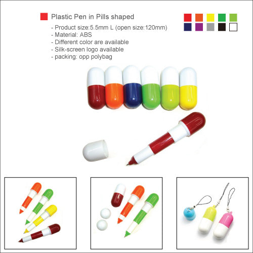 Plastic Pen in Pills shaped