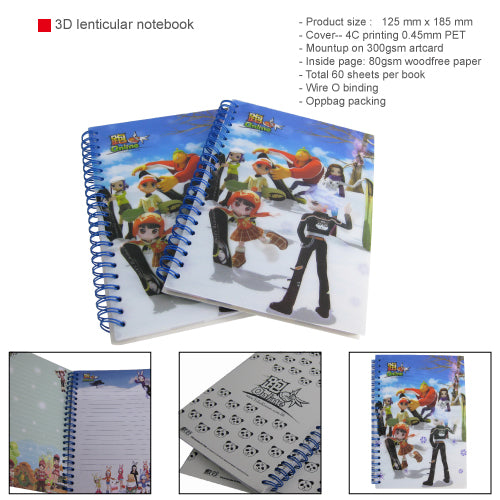 3D lenticular notebook (A6)