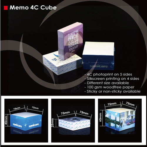 Full color print memo cube