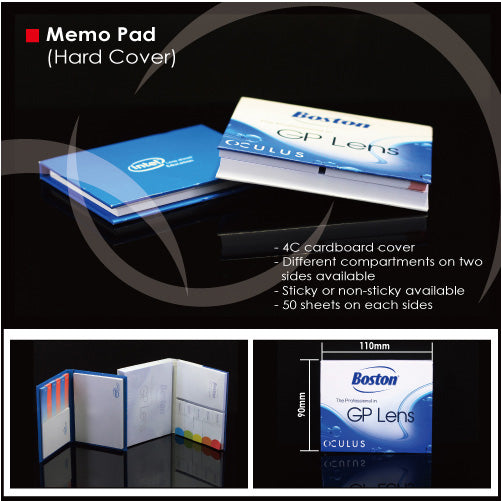 Hard shell cover sticky memo pad