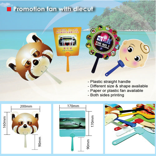 Promotion fan with diecut