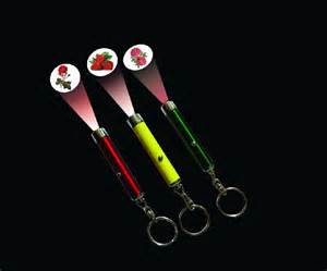 Logo projection torch keychain
