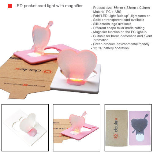 LED pocket card light (Heart Shape)