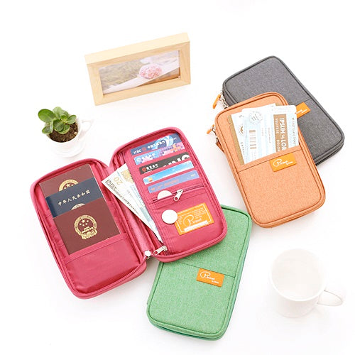 Travel Passport Wallet with Hand Strap