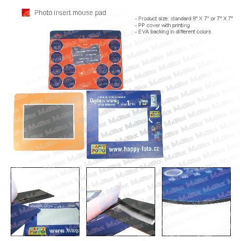 Photo insert mouse pad