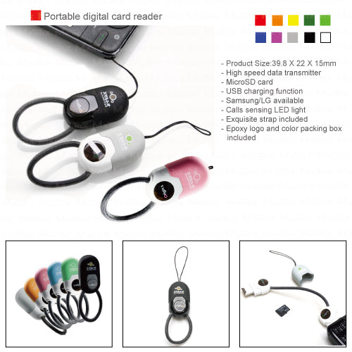 Portable digital card reader