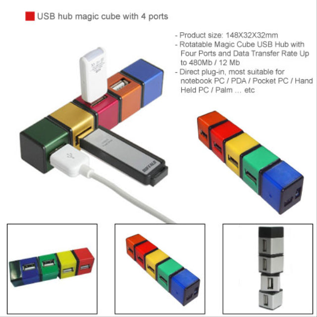 USB hub magic cube with 4 ports