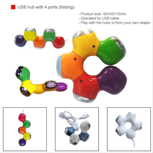 USB hub with 4 ports (folding)