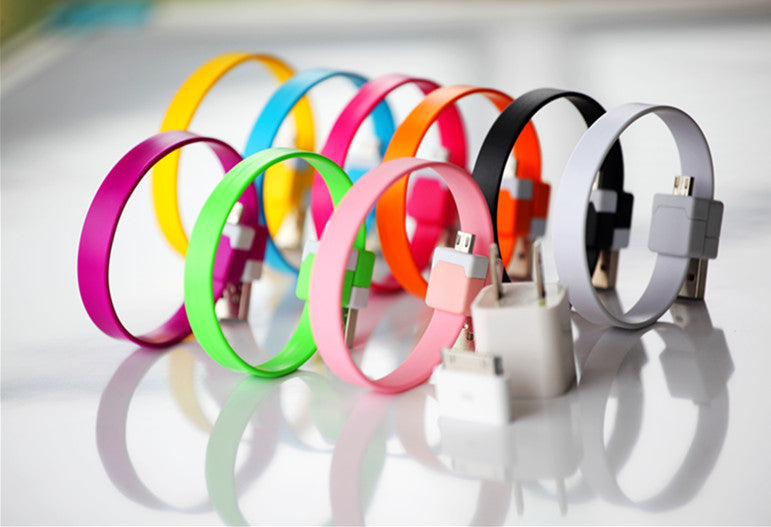 silicone bracelet usb cable (Solid color)