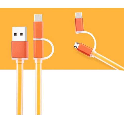 Micro USB + Type C USB Cable