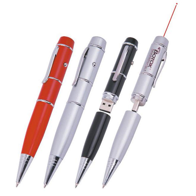 Metal pen USB stick with laser pointer