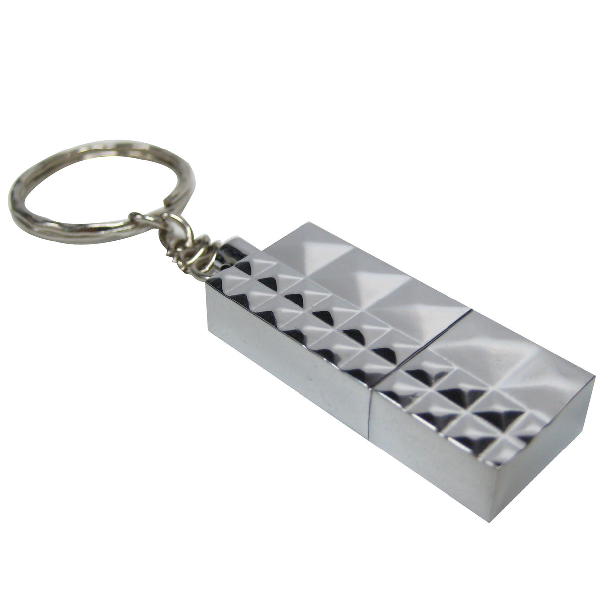 Metal case USB stick with keychain