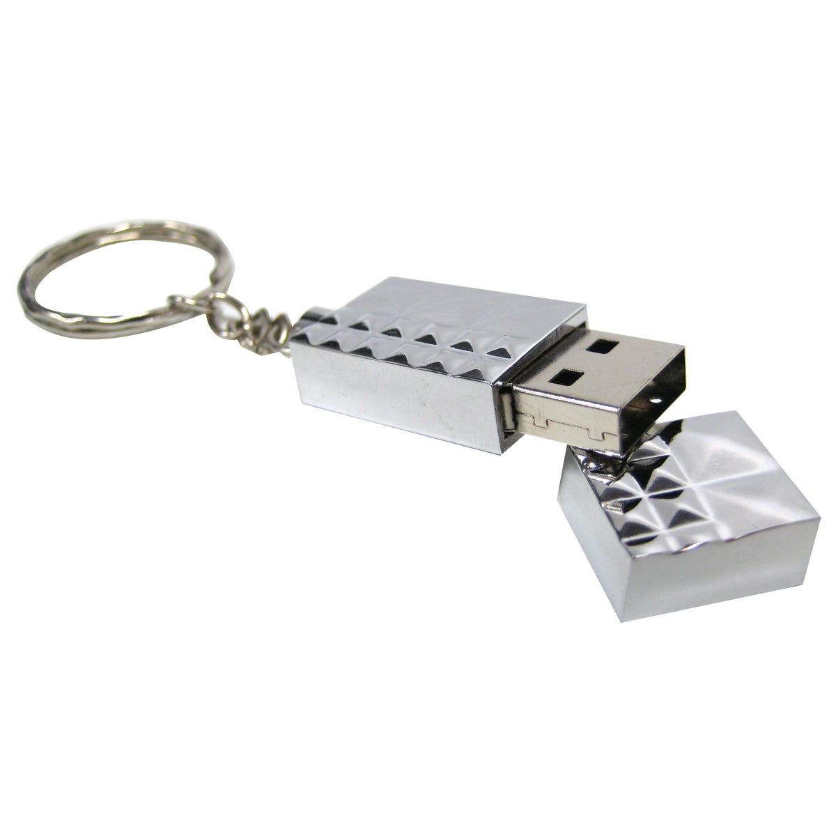 Metal case USB stick with keychain