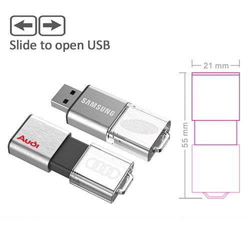 Slide type acrylic USB flash drive