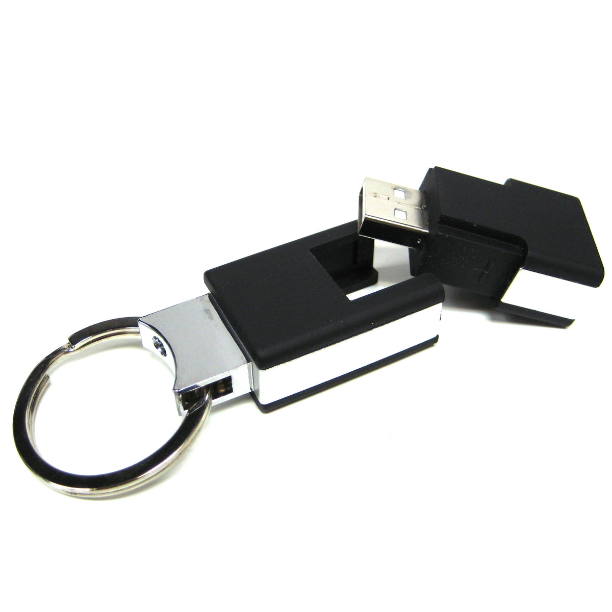 Rubber case USB stick with keychain