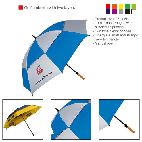 Golf umbrella with two layers