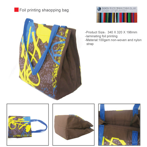 Foil printing shaopping bag