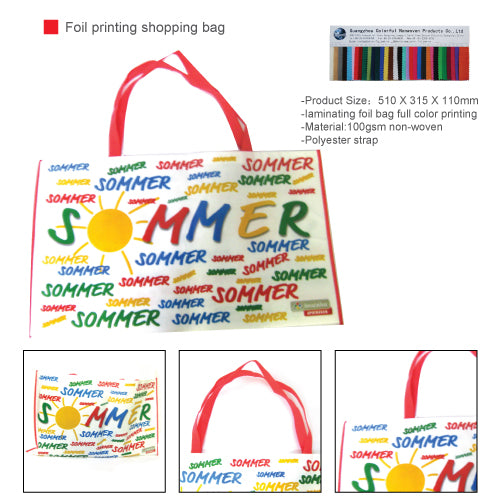 Foil printing shopping bag