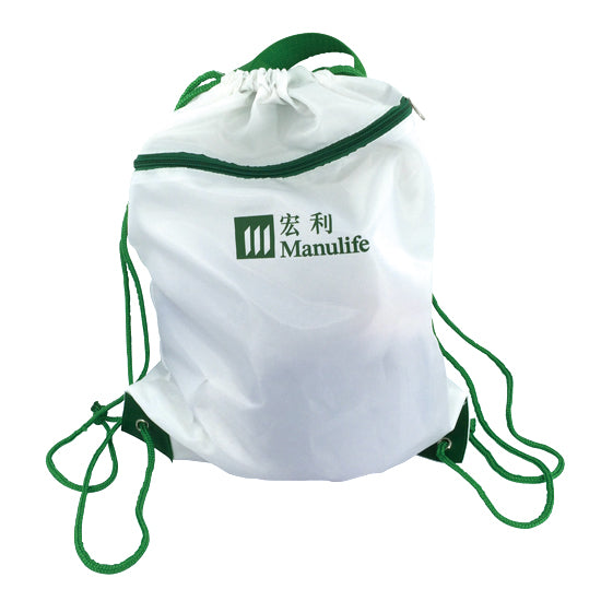 Polyester drawstrings gym bag with handle