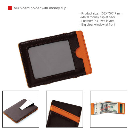 Multi-card holder with money clip