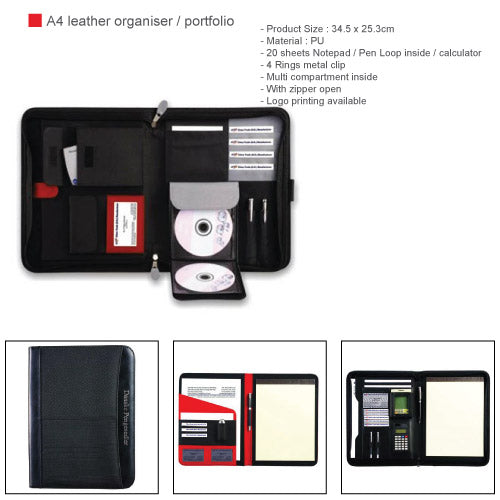 A4 leather organizer/ portfolio