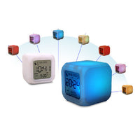 Changing color LCD alarm clock